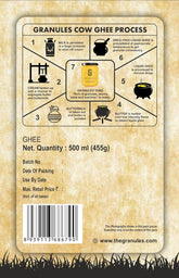 Premium Natural Cow Ghee By Granules | Healthy & Flavorful Nutrients Pure Cow Desi Ghee Good For Pooja | 1 Litre (500ml * 2) 33.8 Ounce | Jar Pack